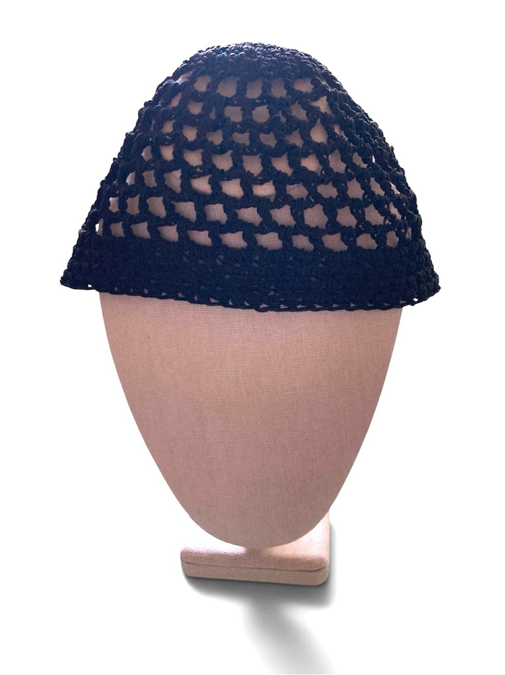 GITA Accessories Black Crochet Knit Skull Cap Beanie One Size Boho
